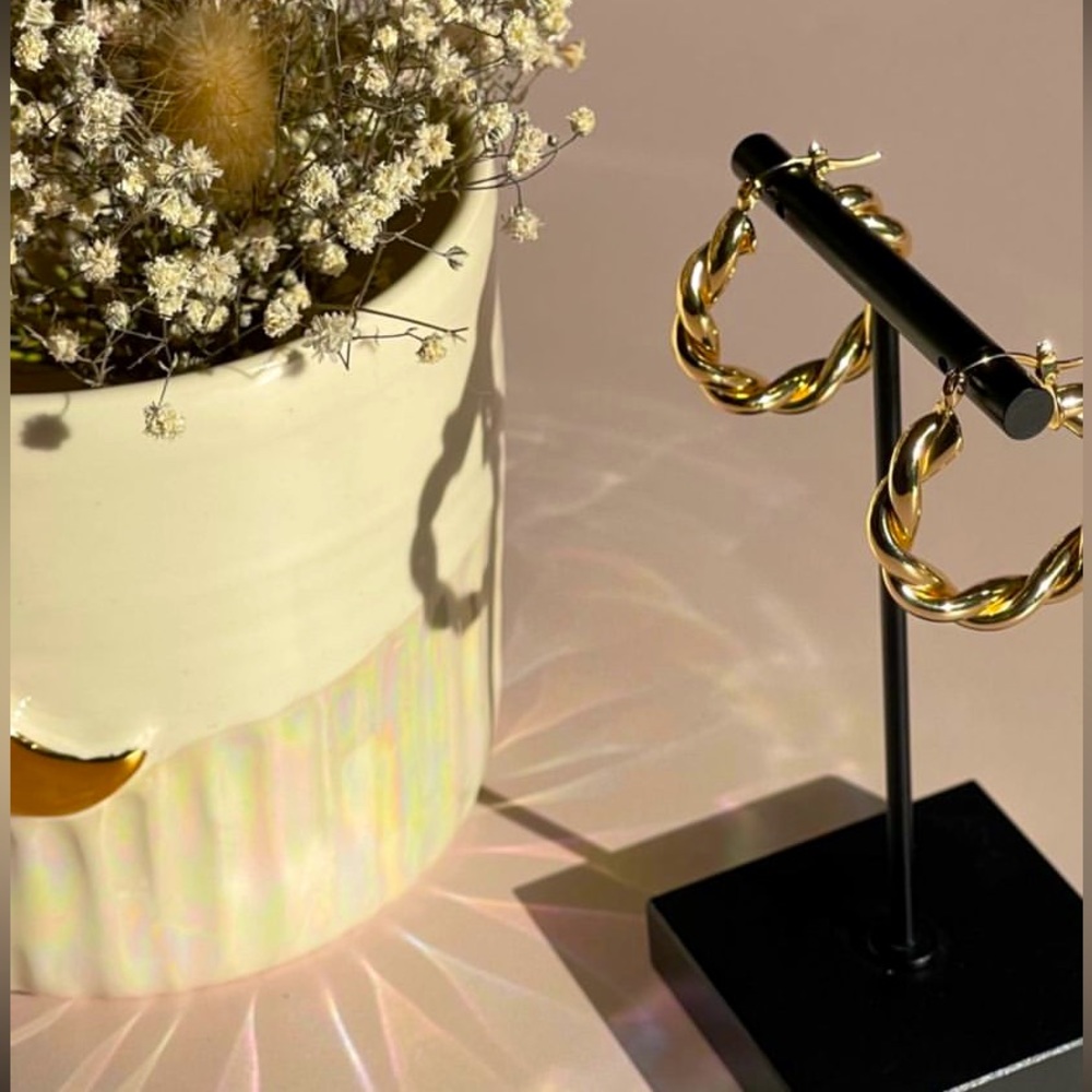 Sterling Silver & 18K Gold Plated Hoops